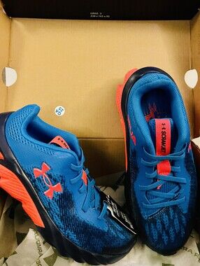 Under Armour Boys Blue and Orange Performance Sneakers